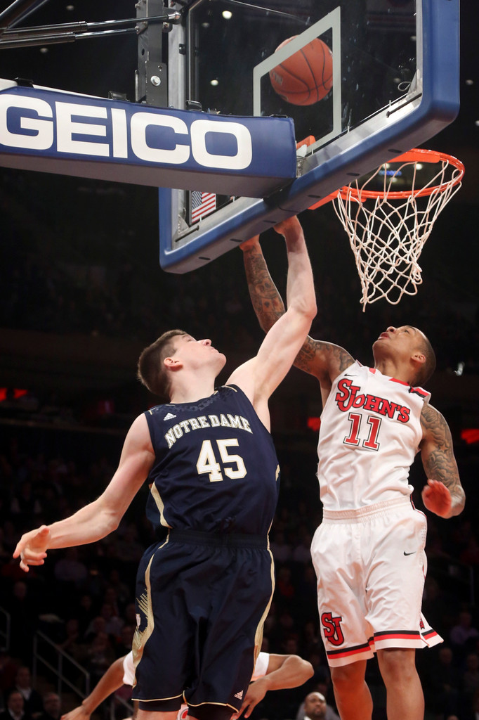 No. 20 Irish Fall to St. John's in NY, 67-63 (AP)