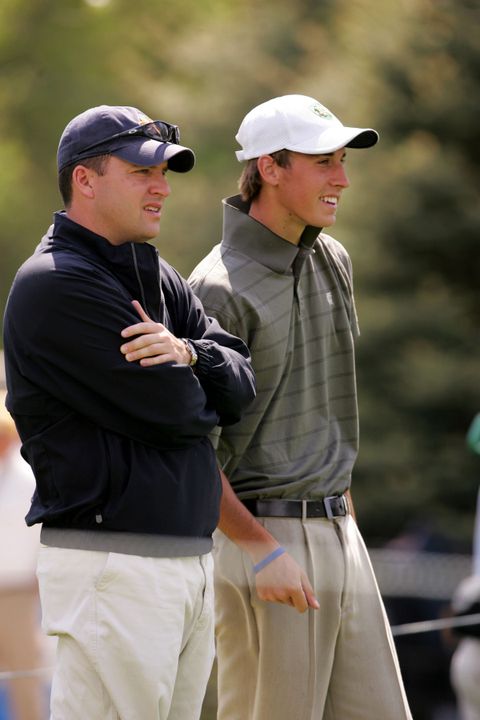 Notre Dame head coach Jim Kubinski (left, with junior tri-captain Cole Isban) announced Monday the signings of Doug Fortner and Kyle Willis to National Letters of Intent for the 2006-07 season.