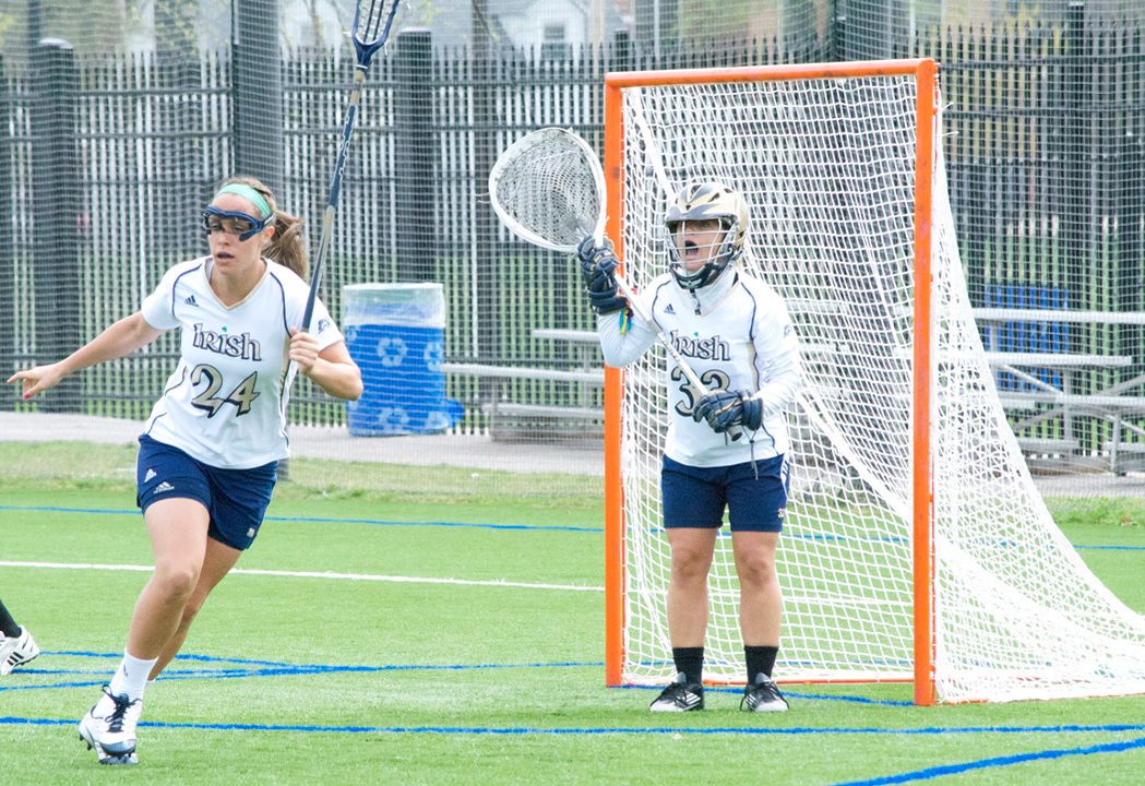 Senior goalie Ellie Hilling prepares for a tough 2013 slate that sees the Irish play five ranked opponents.