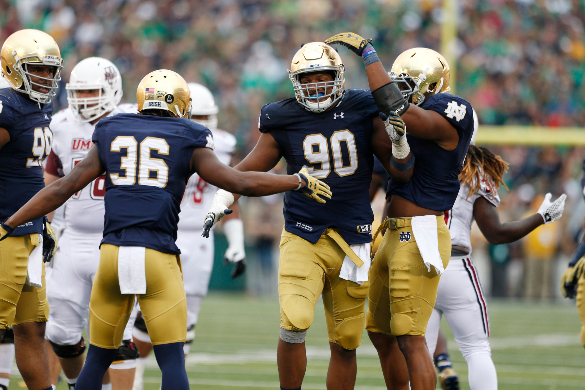 Isaac Rochell Named To Chuck Bednarik Award Watch List University of Massachusetts at Notre Dame Football