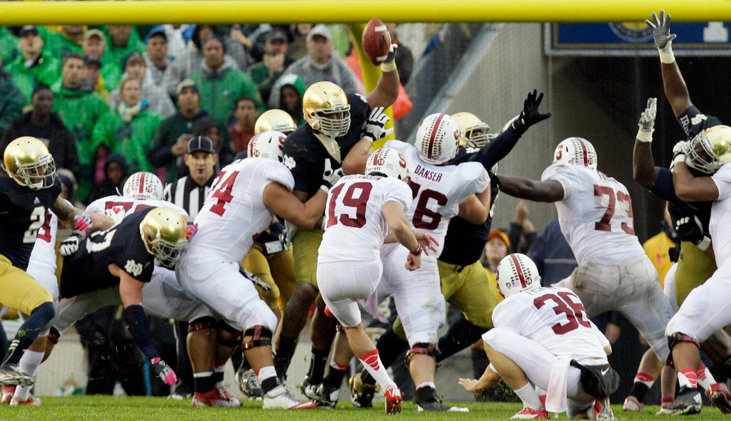 Defense, #7 Irish Stop #17 Stanford, 20-13 in OT (AP)