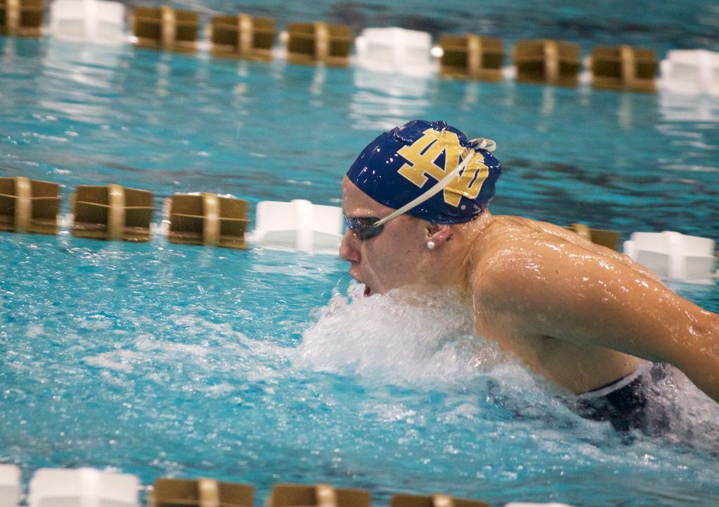 Junior Emma Reaney won the 100 and 200 breaststroke and the 100 butterfly Saturday against Michigan, Northwestern and Rutgers.