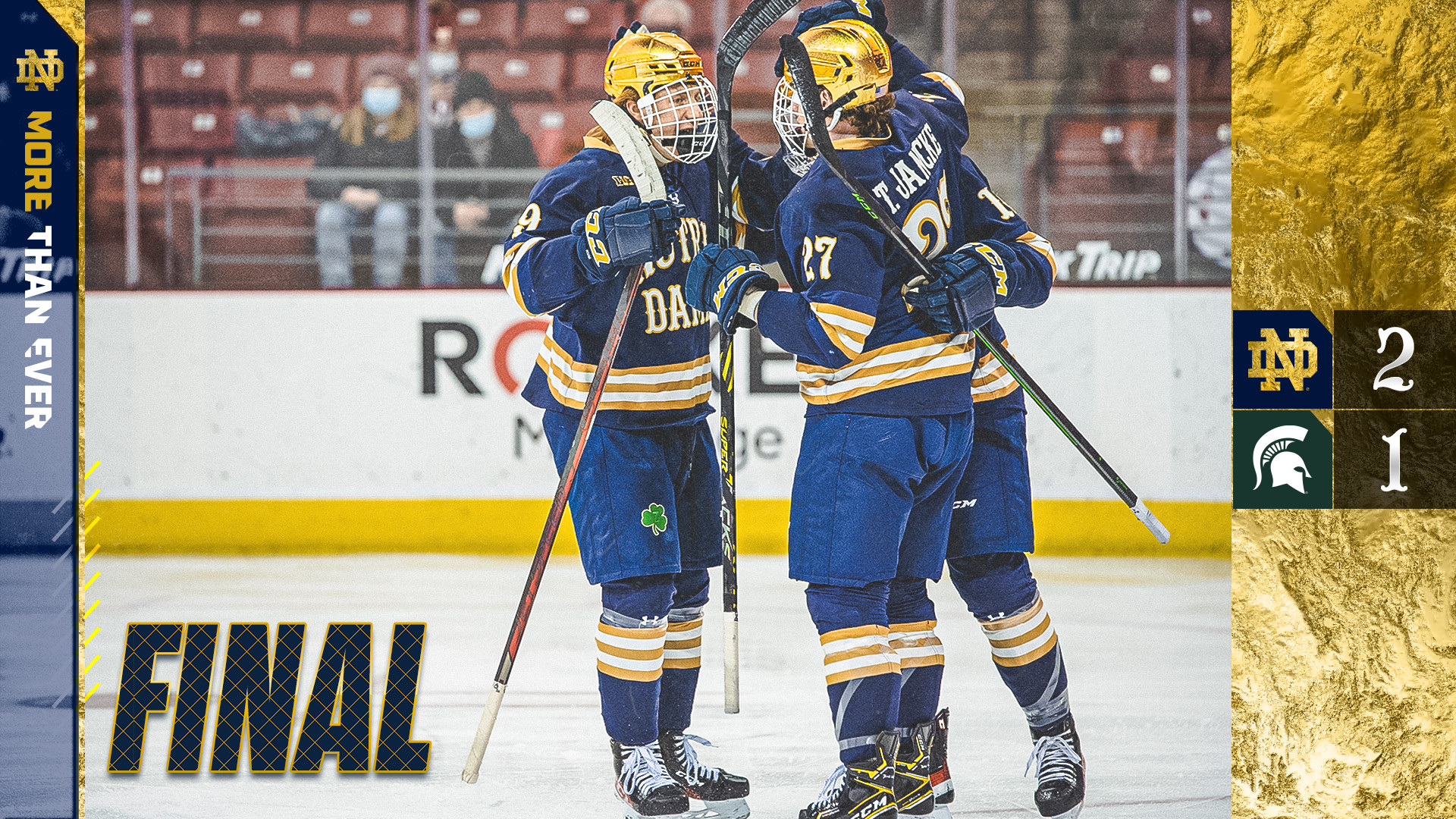 Landon Slaggert’s Third Period Goal Lifts Irish To 2-1 Win At Michigan State Landon Slaggert’s Third Period Goal Lifts Irish To 2-1 Win At Michigan State
