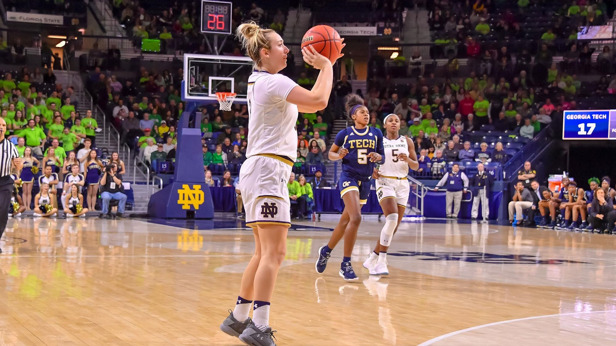 Defense Leads #5 Irish to 90-50 Victory over Georgia Tech Mabrey