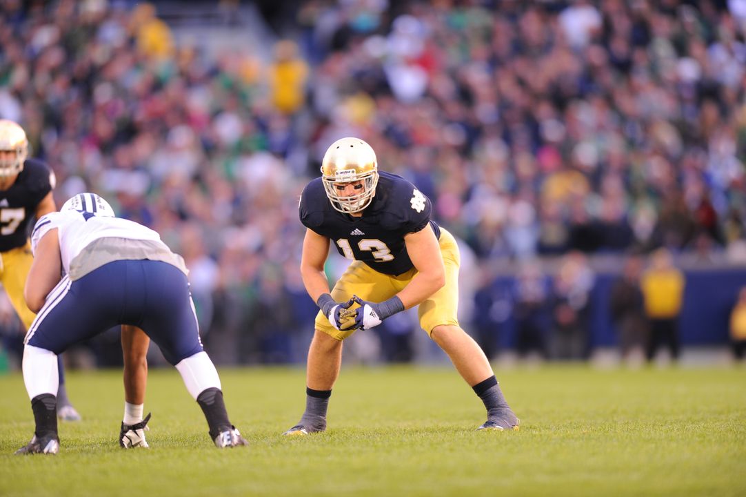 Former Notre Dame linebacker Danny Spond still remains an important presence on the sideline as a pseudo-coach to players who now hold down his position.
