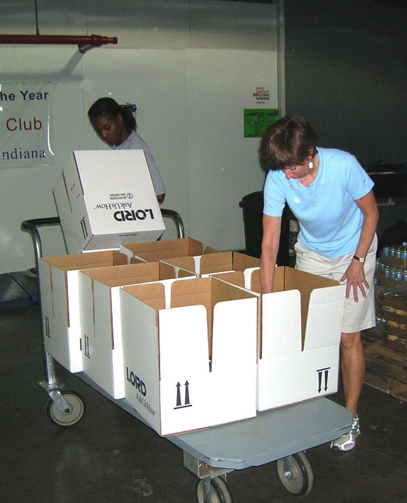 Head coach Muffet McGraw (front) and assistant coach Niele Ivey (rear) are two of the many Notre Dame women's basketball personalities who will be stationed around campus Thursday morning to accept donations for the Food Bank of Northern Indiana.