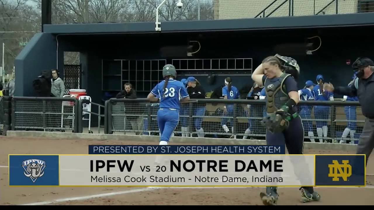 Notre Dame vs. IPFW Softball Highlights