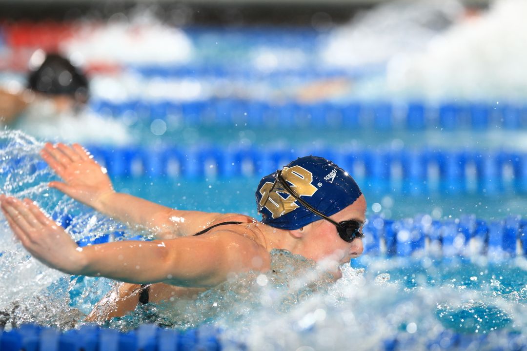 Junior Bridget Casey won the 200 fly Saturday and also helped set a pool record in the 800 free relay.