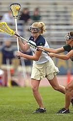 Lindsay Shaffer scored a pair of goals in Notre Dame's 10-5 loss to 16th-ranked James Madison.