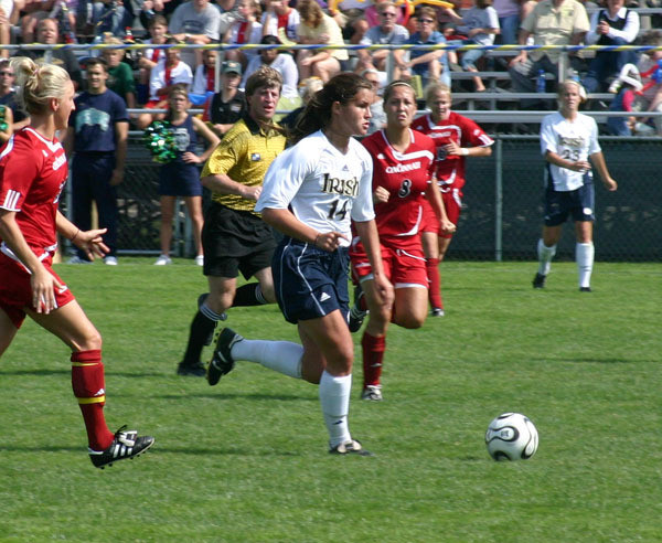 Bock Scores Twice More As Irish Top Georgetown For Fifth Straight Win (3-0) Courtney Rosen - who came off the bench to score the first goal of the 2006 NCAA semifinal vs. Florida State - has supplied three key assists during the 2007 postseason.