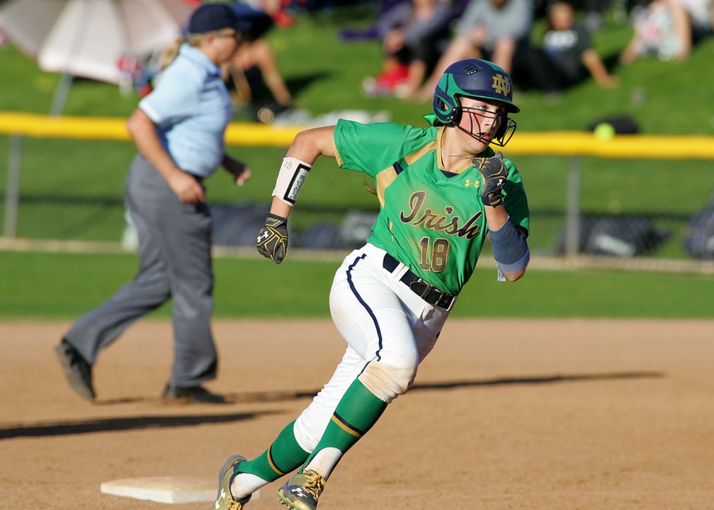 Sophomore outfielder Bailey Bigler batted .571 with two doubles, three RBI and three runs scored in two Notre Dame wins Saturday at the Mary Nutter Collegiate Classic