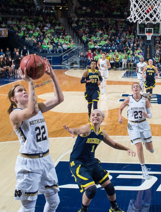 Senior guard Madison Cable grabbed a career-high 13 rebounds in Notre Dame's 74-48 win over Virginia Tech last year at Purcell Pavilion.