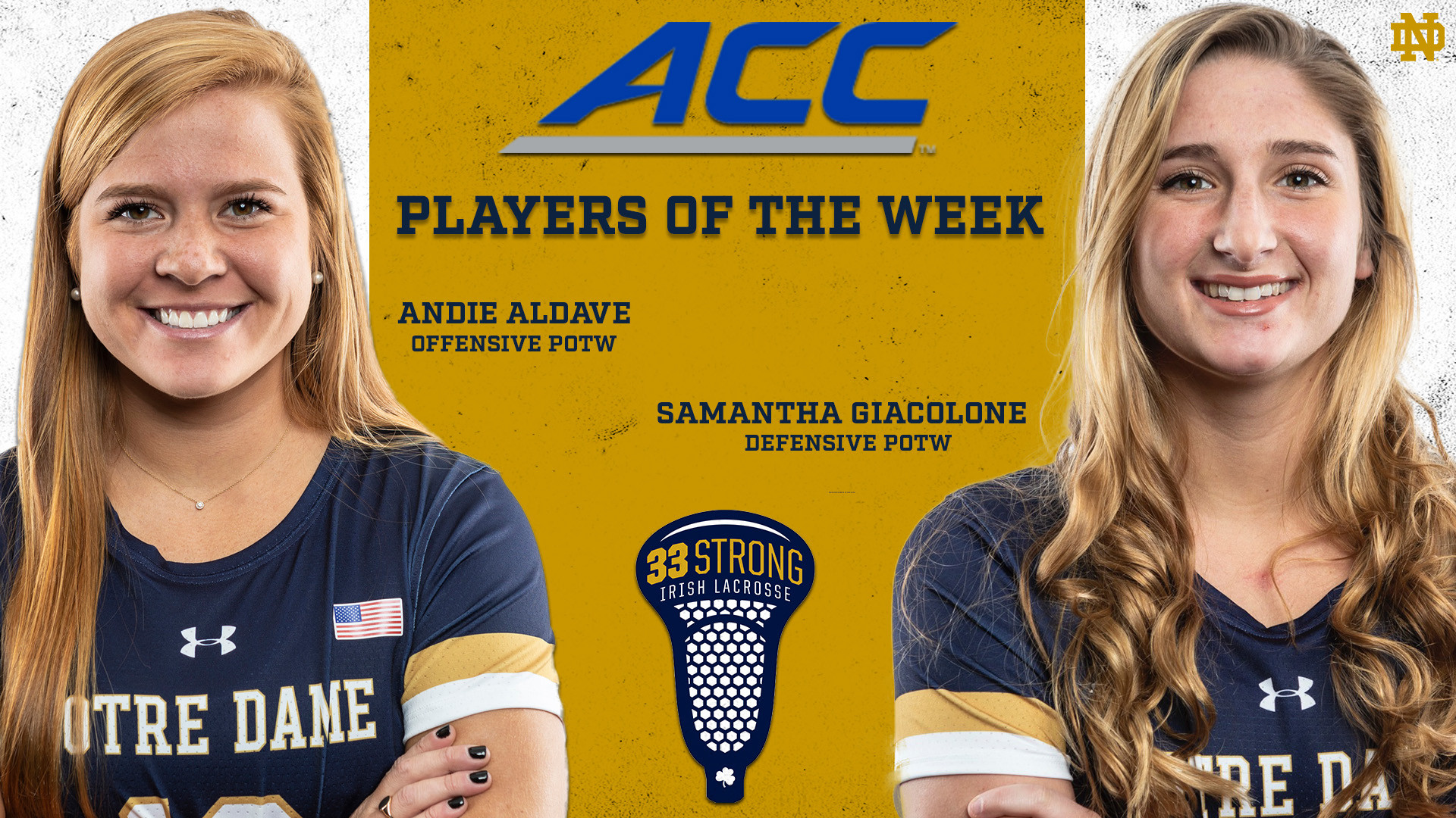 Aldave & Giacolone Sweep ACC Weekly Honors AA/SG ACC POTW