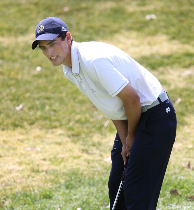 Senior tri-captain Niall Platt utilized a bogey-free, four-under 66 in his second round to take a two-stroke lead at the Oak Hill Intercollegiate on Monday