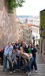 Adrianna Stasiuk (front right) and the Irish completed their two days in Prague and will now head south to Vienna.