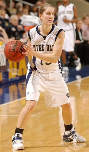 No. 11 Notre Dame Wins Fifth Straight, 74-55 Over Iona Notre Dame guard Megan Duffy gets ready to pass. (AP Photo/Joe Raymond)