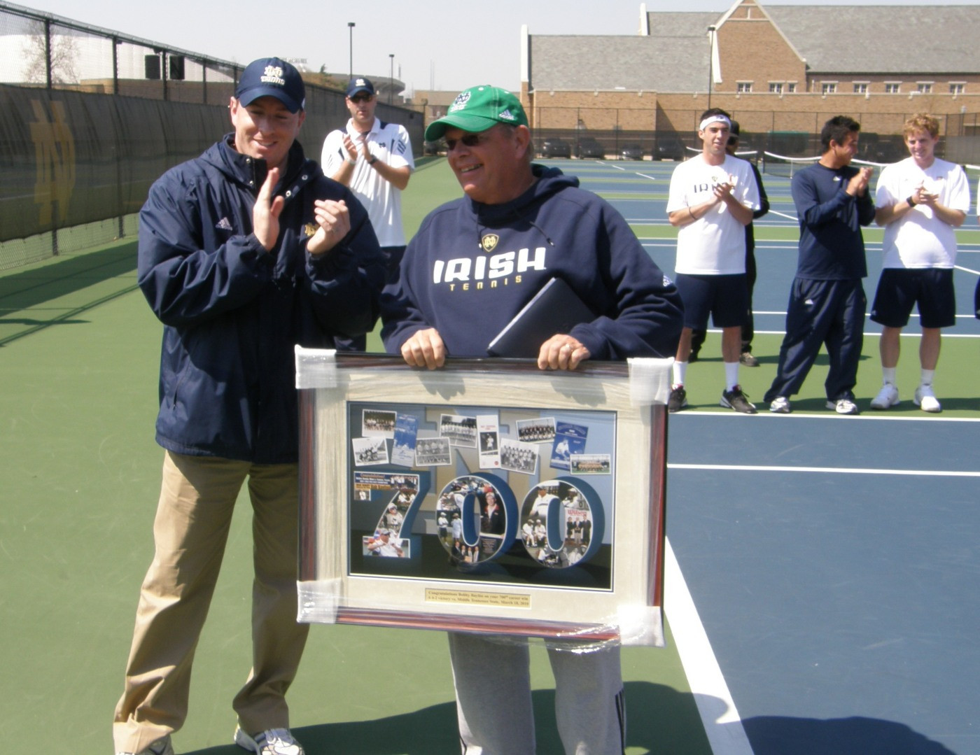 Irish Drop 5-2 Decision To Louisville Bobby Bayliss was honored before the match for recently recording his 700th win as a head coach.
