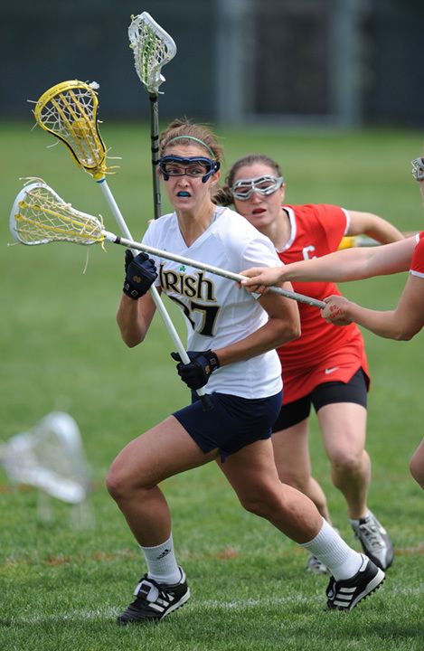 Two big goals by Jane Stoeckert 32 seconds apart late in the second half helped lead Notre Dame to a 15-11 win over Cornell.