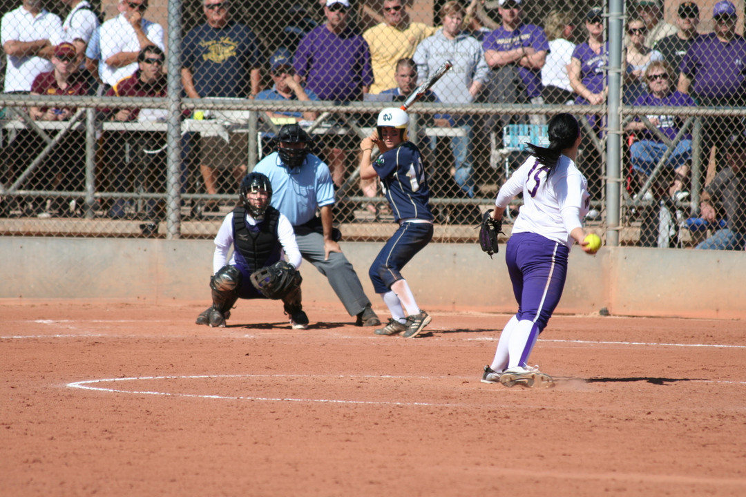 Junior Katie Fleury had Notre Dam'es only hit Sunday against No. 1 Washington.