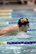 Senior co-captain Tim Kegelman was a part of two winning relays for Notre Dame in a dominating victory over Michigan State.