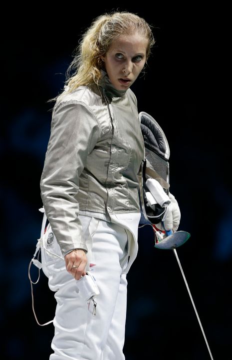 Mariel Zagunis earned the top U.S. finish in the women's individual sabre event at the Senior World Championships Friday
