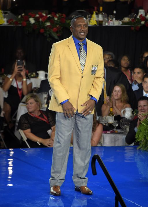 Former Notre Dame All-American and 1987 Heisman Trophy recipient Tim Brown joined fellow Fighting Irish great Jerome Bettis in this year's Pro Football Hall of Fame class that was enshrined this weekend in Canton, Ohio.