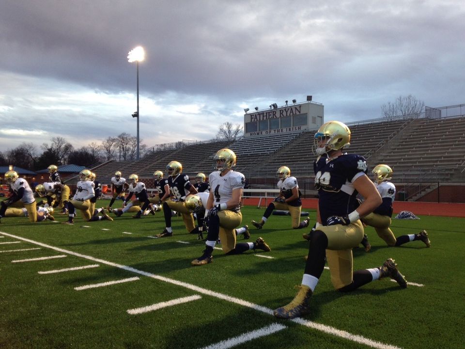 Suffice to say the Irish felt right at home practicing at Nashville's Father Ryan High School,
