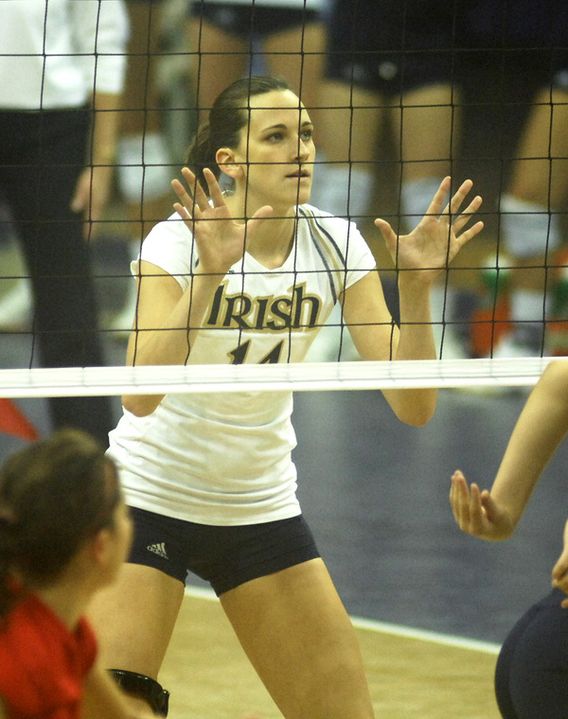 Senior Justine Stremick was one of four Irish players to earn all-league honors.