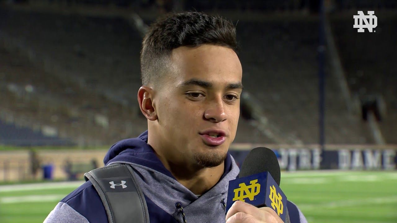 @NDFootball | Alohi Gilman Post-Game Interview vs. Stanford (2018)