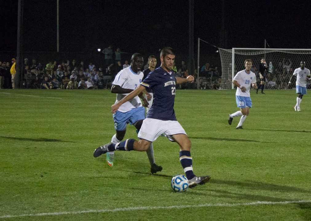 Freshman forward Jeffrey Farina put Notre Dame on top in the 37th minute with the first goal of his career.