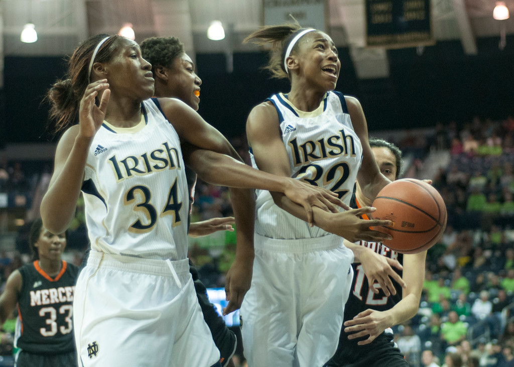 Notre Dame Women's Basketball tops Mercer (93-36) on 11-20-2012
