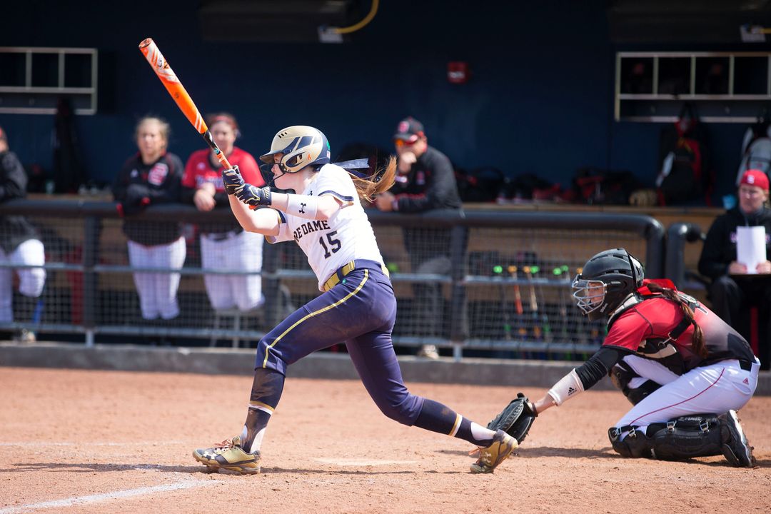 An RBI single to right field by Kimmy Sullivan in the bottom of the seventh inning capped a six-run Notre Dame comeback in game one Saturday against NC State