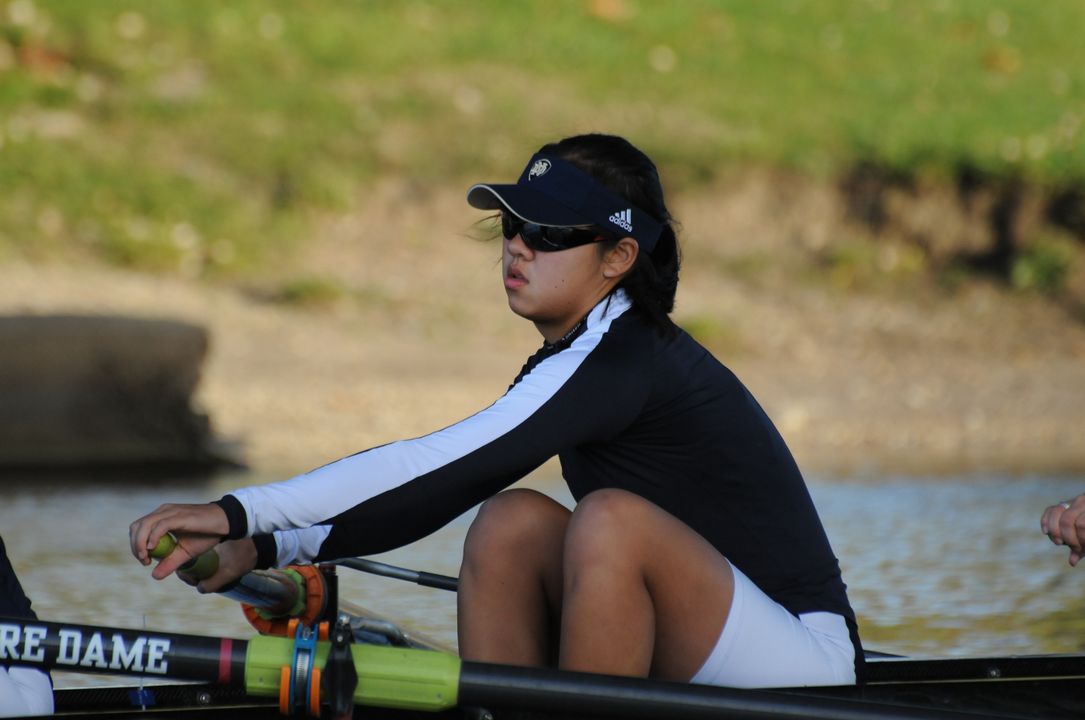 Ching-Ting Hwang and the varsity four boat earned the highest finish of the day for the Irish at the Oak Ridge Regionals, placing second in the grand finals.