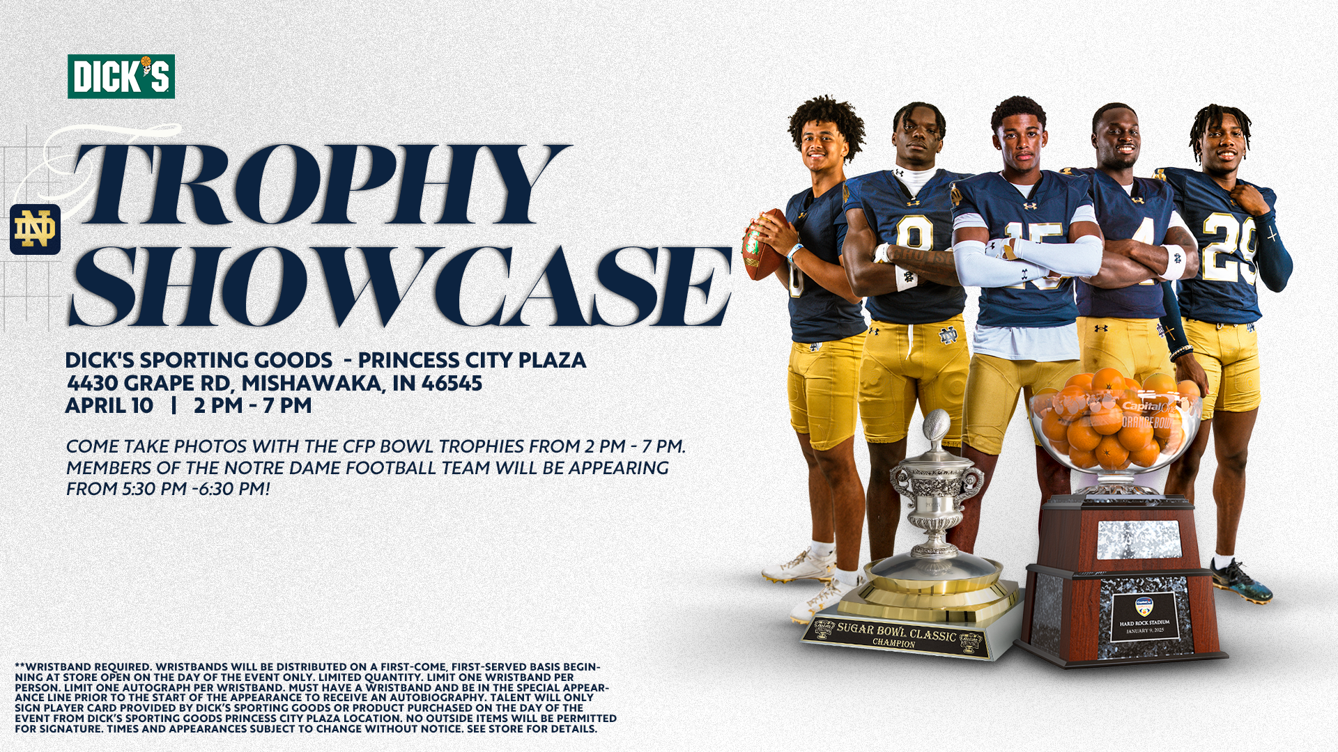 Notre Dame Football Bowl Trophy Showcase at DICK’S Sporting Goods Notre Dame Football Bowl Trophy Showcase at DICK’S Sporting Goods