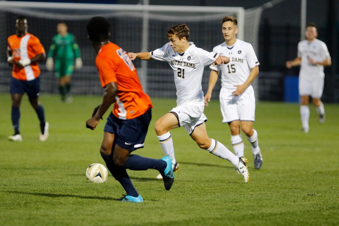 Freshman Thomas Ueland scored his third career goal, finding the back of the net in the 43rd minute during a 1-1 draw with Michigan on Wednesday