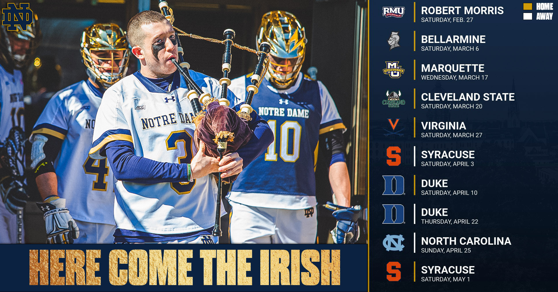 Irish Men’s Lacrosse Announces 2021 Slate Irish Men’s Lacrosse Announces 2021 Slate