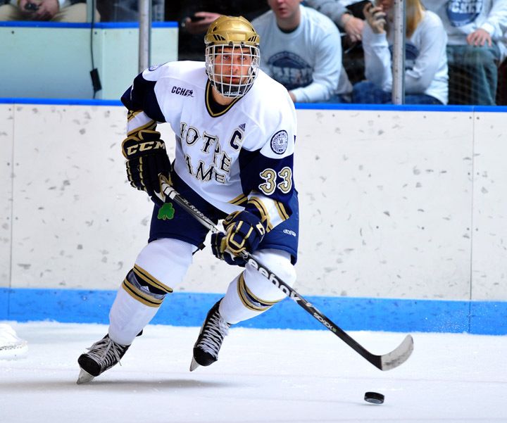 Senior captain Joe Lavin scored his sixth goal of the season and it was the game winner that helped send the Irish to the CCHA semifinals at Joe Louis Arena next weekend.
