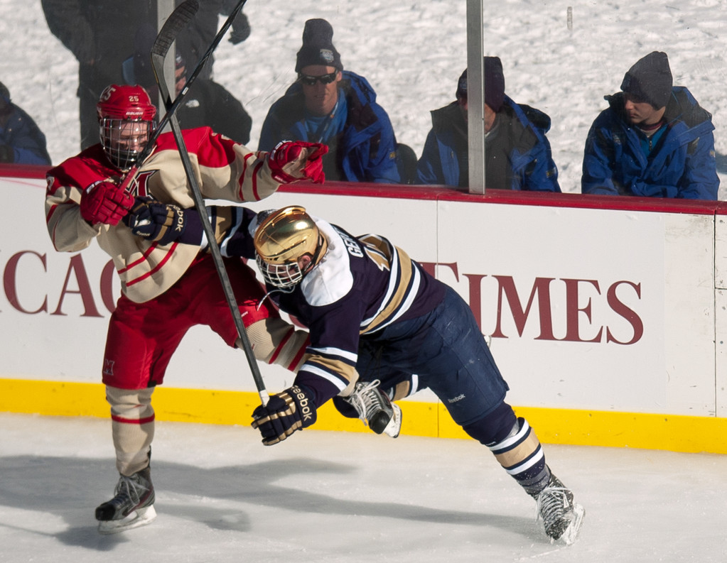 Notre Dame Men's Ice Hockey v Miami at Hockey City Classic on 02-17-2013