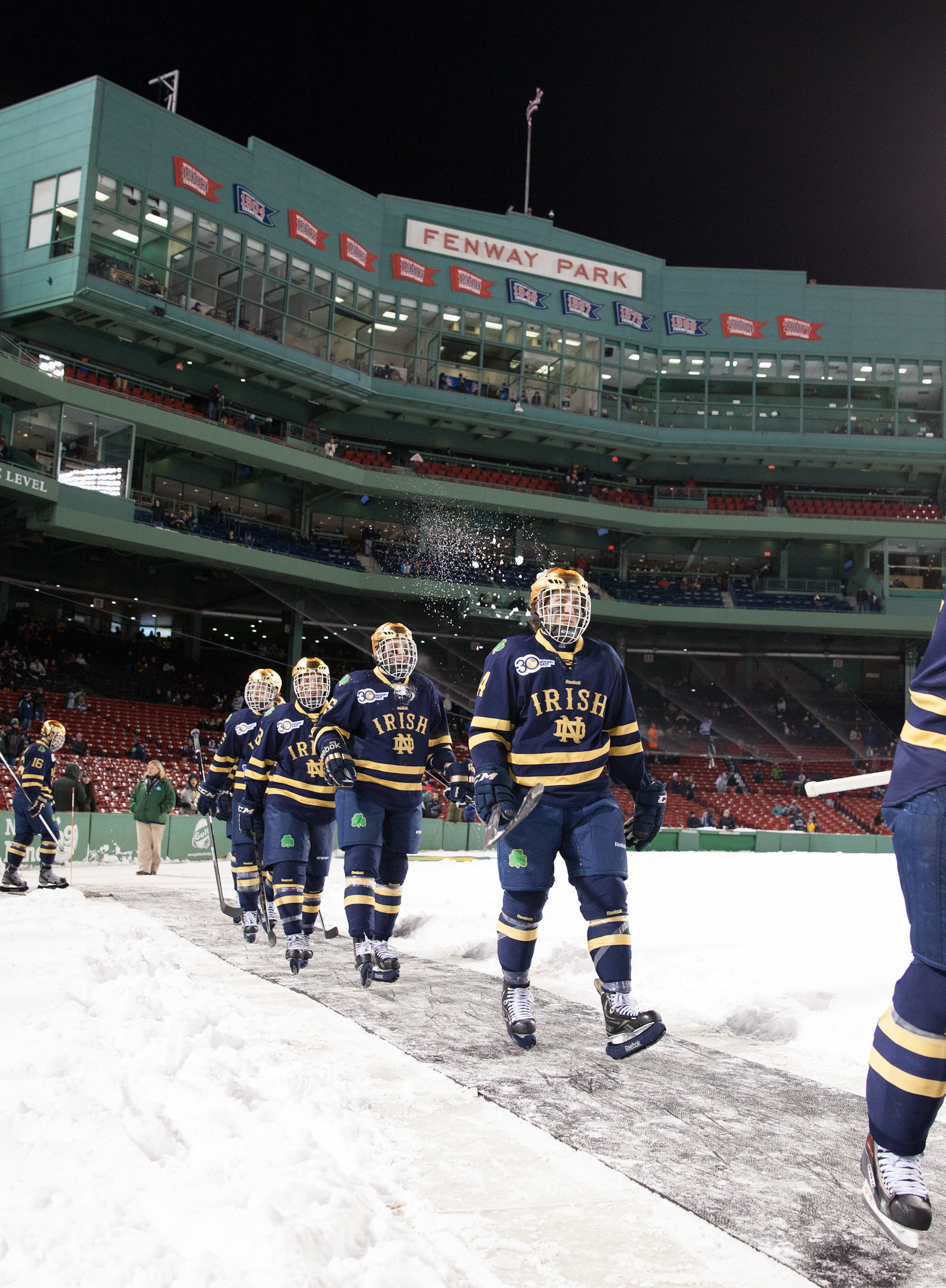 Crashing The Crease The Notre Dame hockey team heads to the ice at Fenway Park on Jan. 4.