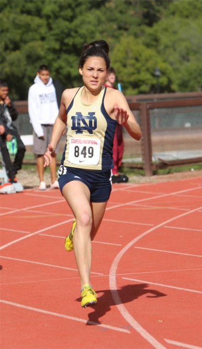 Senior Amber Lalla played a part in three top-two finishes for the Irish sprint group on Saturday at Ohio State.