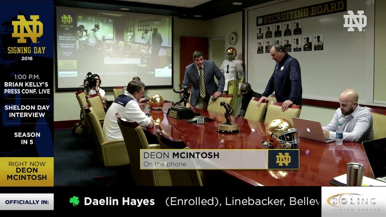 The Phone Call - Deon McIntosh - 2016 Notre Dame Signing Day