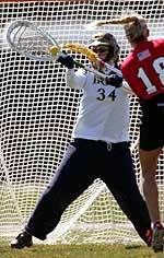 Senior goalkeeper Carol Dixon had seven saves in the 6-5 loss to Stanford.