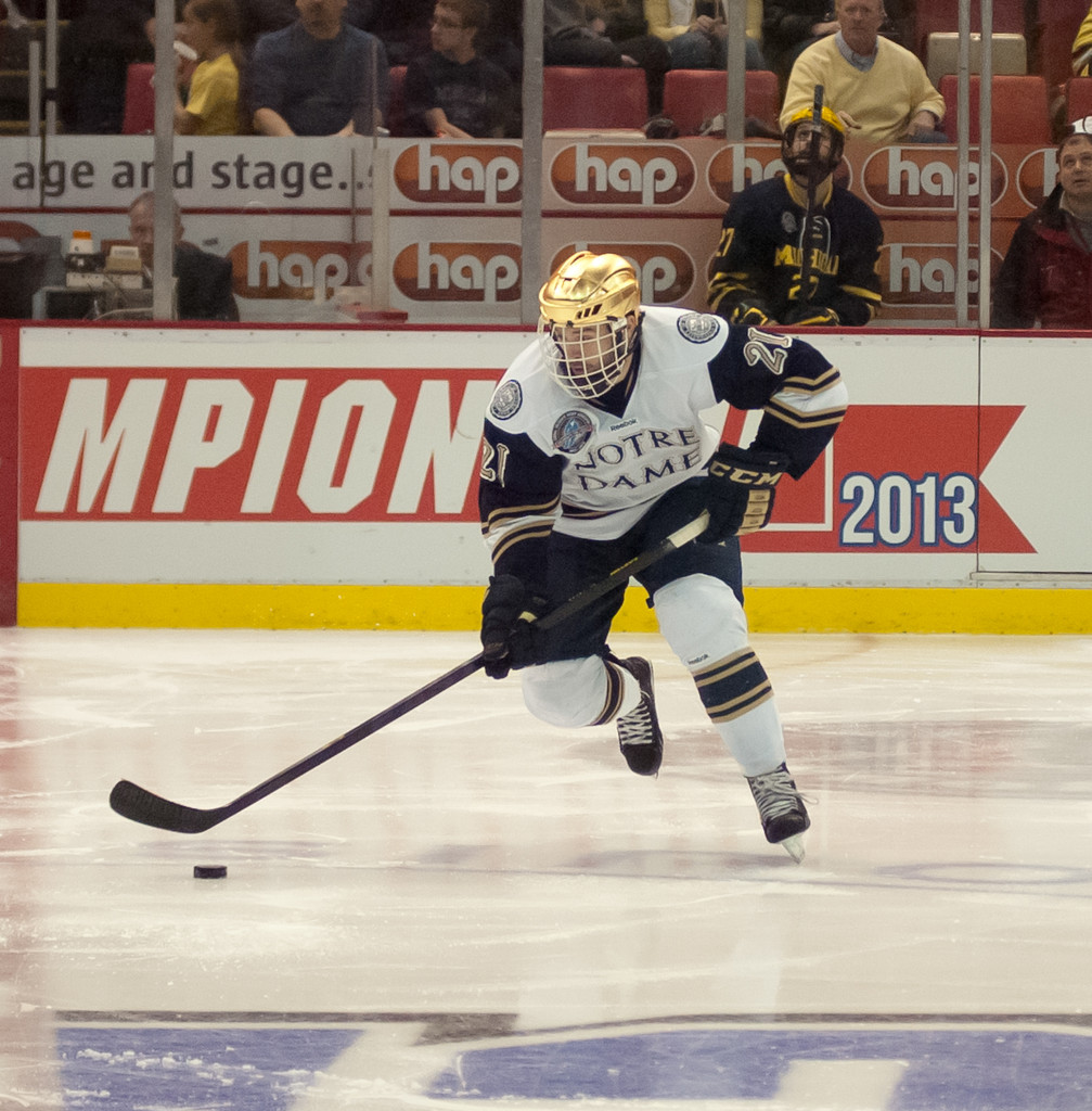 Notre Dame Men's Ice Hockey wins CCHA Championship over Michigan on 03-24-2013