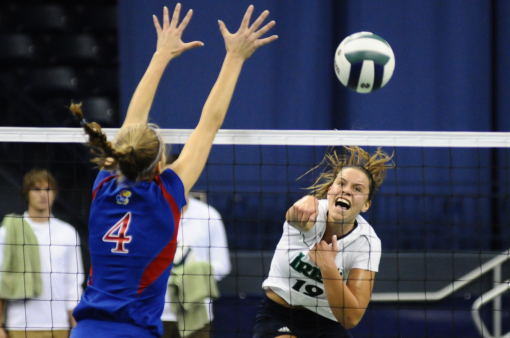 Notre Dame Volleyball vs. Kansas Notre Dame, Ind. (Purcell Pavilion) W, 3-1