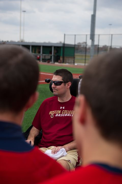 Pete Frates spoke with the Irish team last April before Notre Dame played Boston College.
