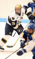 Senior captain T.J. Jindra scored his first goal of the season to help the irish to a 4-2 win over Northern Michigan and a weekend sweep of the Wildcats.