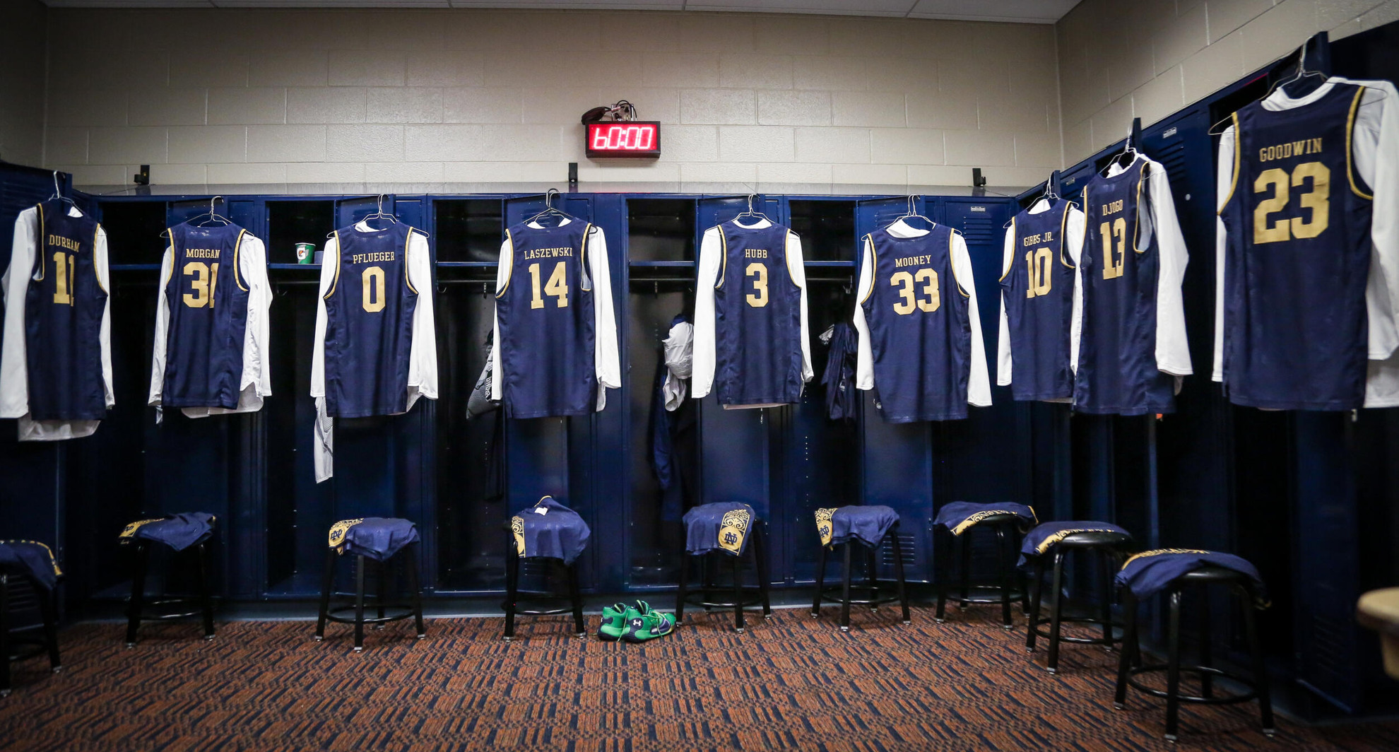 Irish Ready To Challenge No. 7/7 Duke ND MBB Locker Room at UVA