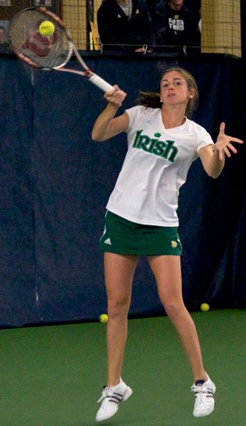 For the second straight match, Shannon Mathews clinched the Irish victory with a win at No. 2 singles.