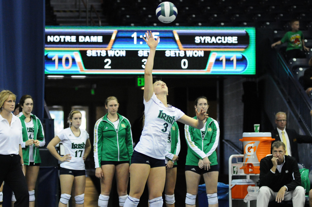 Notre Dame Women's Volleyball vs Syacuse 09-30-2012 Win (3-0)