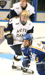 Eighth-ranked Irish lose heartbreaker at top-ranked Michigan, 3-2 Senior center Justin White scored his first goal of the season in Notre Dame's 5-2 loss at Denver.